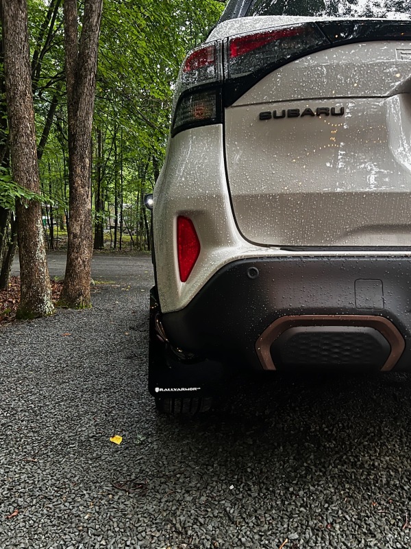 Subaru Forester Mud Flap Kit - Rally Armor - UR Blk Flap/Rd Logo - Black/Red Logo - `25-`27